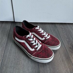 Youth red and black vans old skool school shoes
